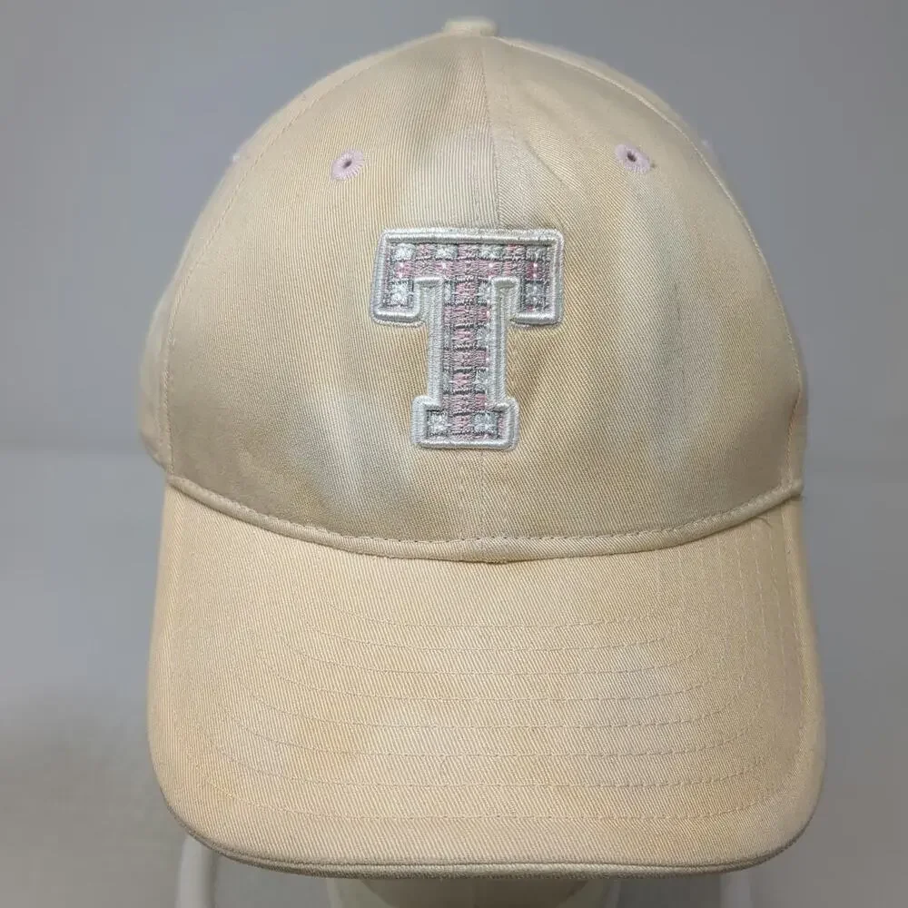New Era Baseball Cap Beige One Size Slideback Plaid T Logo Pink Accents Hat